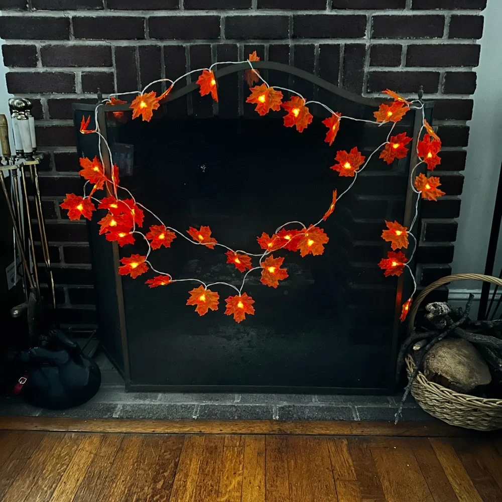 Set Of 2 Double Sided Battery Operated Maple Leaves 🍁 Lights